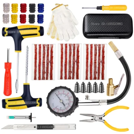 New Car Motorcycle Tire Repair Kit Puncture Plug Tools Tyre Puncture Emergency for Tire Strips Stirring Glue Repair Tool Kit